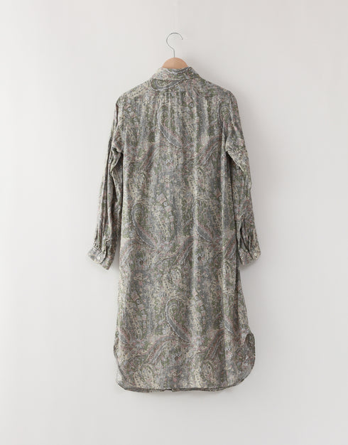 Linen paisley shirtdress